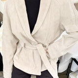 vintage langærmet ruskindsjakke