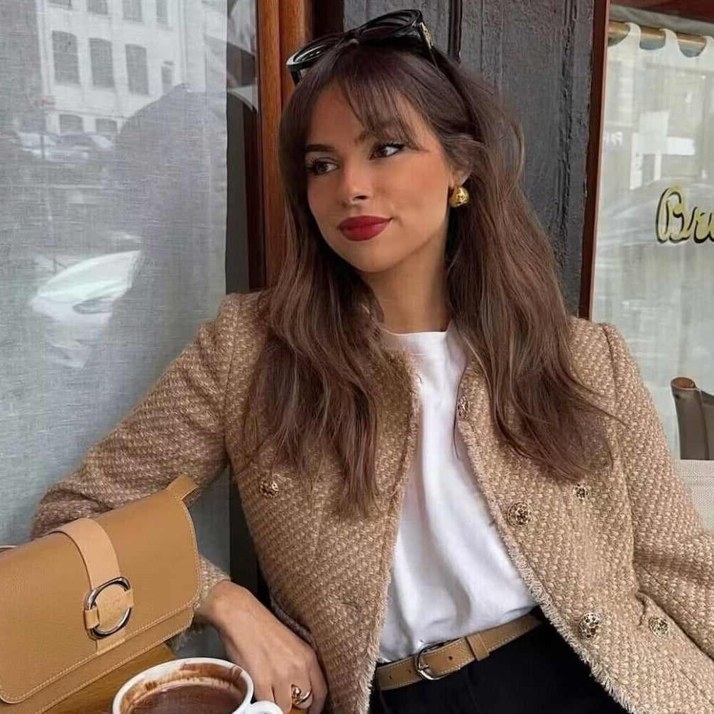 Kort, enkeltradet tweedfrakke