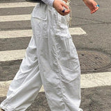 Trendy cargobukser med lav talje og snøre