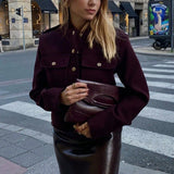 Retro kort jakke med knapper