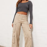 Vintage amerikanske højtaljede cargobukser med lige ben