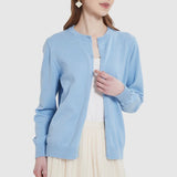 Let bomuldsstrikket friluftsvest med rund hals