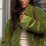 Overdimensioneret baseballjakke i fløjl