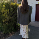 Højtaljet blyantnederdel med blomsterprint