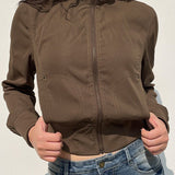 Utilityjakke med bælte og lynlåslommer