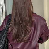 Stilfuld mat PU motorcykeljakke