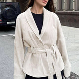 vintage langærmet ruskindsjakke