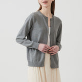 Let bomuldsstrikket friluftsvest med rund hals