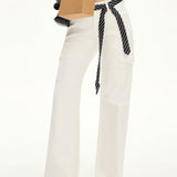 Slim fit hvide stretch cargo jeans