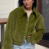 Overdimensioneret baseballjakke i fløjl