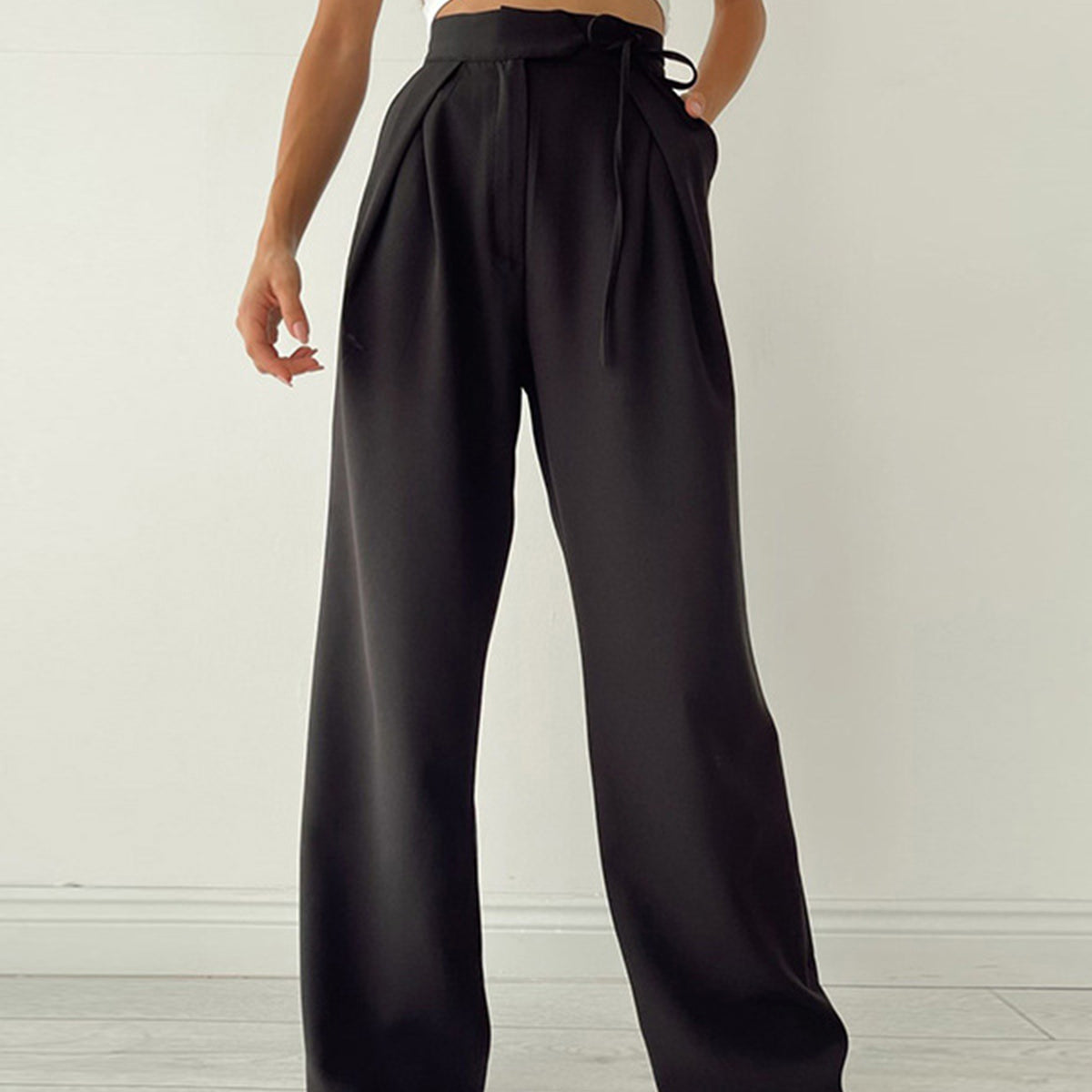 Dame Palazzobukser - Højtaljet - Vide ben - Elegant og flagrende snit