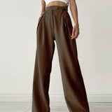 Dame Palazzobukser - Højtaljet - Vide ben - Elegant og flagrende snit