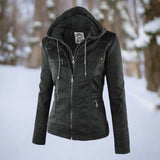 Elegant, alsidig og højkvalitets PU-læderjakke til kvinder