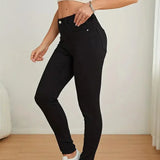 Dame Skinny Jeans - Høj Talje - Tætsiddende Snit - Strækbar Komfort