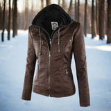 Elegant, alsidig og højkvalitets PU-læderjakke til kvinder