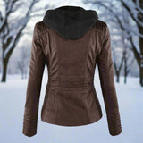 Elegant, alsidig og højkvalitets PU-læderjakke til kvinder