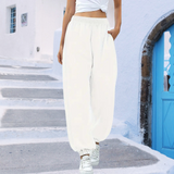 Damejoggingbukser – Afslappet pasform – Blød strik – Elastik i taljen – Konisk kant