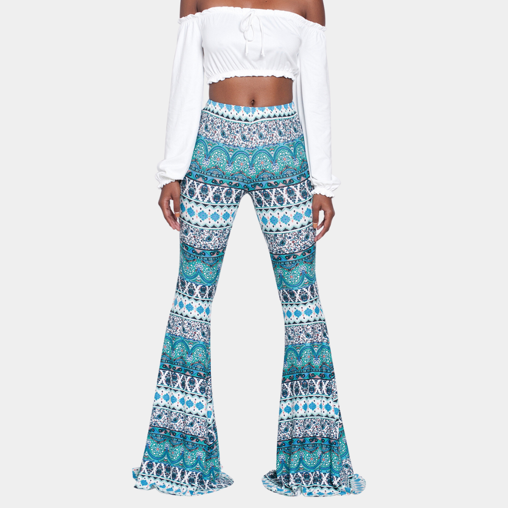 Damebukser med vidde - Høj talje - Bohemeprint - Med vidde og figursyet pasform