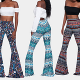 Damebukser med vidde - Høj talje - Bohemeprint - Med vidde og figursyet pasform