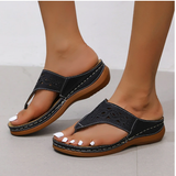 Damesandaler – Flip-Flop-design med tåstrop – Komfortsål – Udskæringsdetalje