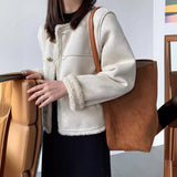 Dame sherpajakke – Kasseformet – Ruskindseffekt – Varmt for – Metalknapper