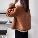 Dame sherpajakke – Kasseformet – Ruskindseffekt – Varmt for – Metalknapper