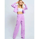 Todelt sæt: slim fit bukser med vide ben til foråret