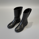 Damestøvler til mellemlang læggen - Turn-down model - Rund tå - Slip-on model