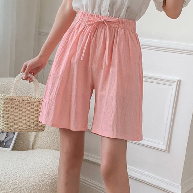 Dameshorts i bomuld - Elastik i taljen - Klassiske og behagelige