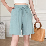 Dameshorts i bomuld - Elastik i taljen - Klassiske og behagelige