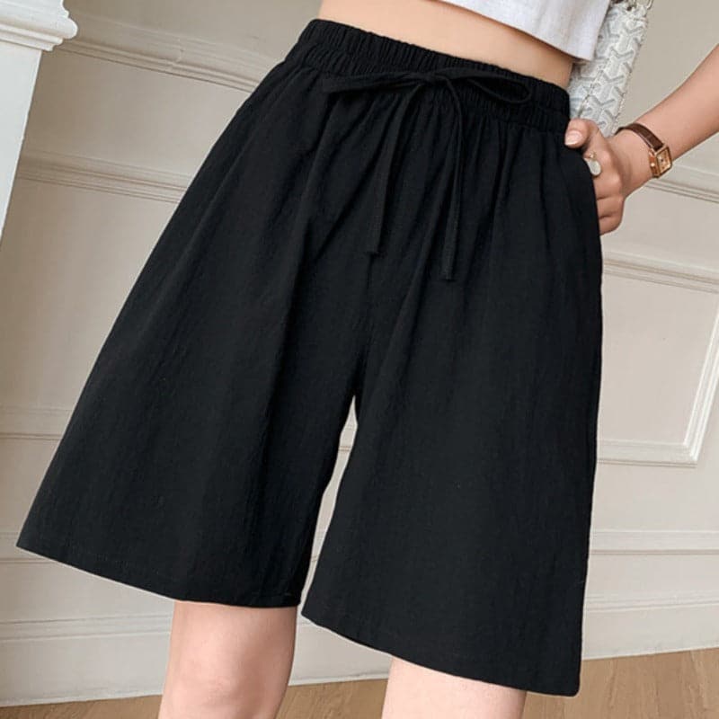 Dameshorts – Afslappet pasform – Elastik i taljen – Åndbare naturfibre