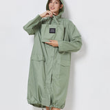 Vandtæt damejakke – Lige snit – Lang – Hætte – Lommer med klap