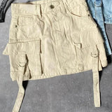 Trendy A-formet denimnederdel med lommedetaljer til kvinder