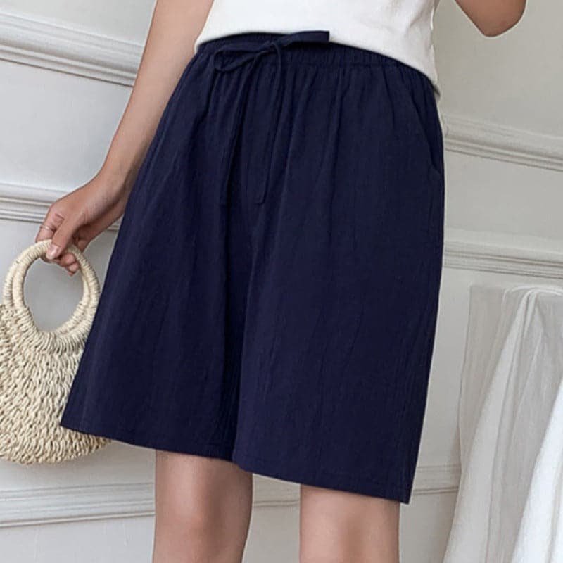 Dameshorts i bomuld - Elastik i taljen - Klassiske og behagelige