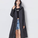 Vandtæt damejakke – Lige snit – Lang – Hætte – Lommer med klap