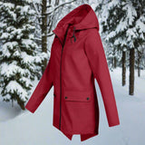 Stilfuld, vejrbestandig og komfortabel regnfrakke med hætte til kvinder