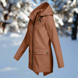 Stilfuld, vejrbestandig og komfortabel regnfrakke med hætte til kvinder