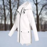 Stilfuld, vejrbestandig og komfortabel regnfrakke med hætte til kvinder