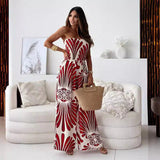 Damejumpsuit – Ærmeløs bustier – Åndbart stof – Flagrende, løs pasform