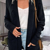 Damecardigan – Oversized pasform – Grov strik – Kabelstrik – Forlommer