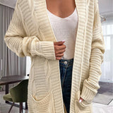 Damecardigan – Oversized pasform – Grov strik – Kabelstrik – Forlommer