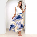 Lang damenederdel – Høj talje – Flagrende snit – Let stof – Kunstnerisk print