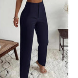 Damebukser – Slim fit – Høj talje – Elegante læg – Førsteklasses, flagrende stof