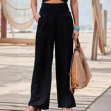 Damebukser med vide ben – Afslappet pasform – Åndbart stof – Elastisk talje