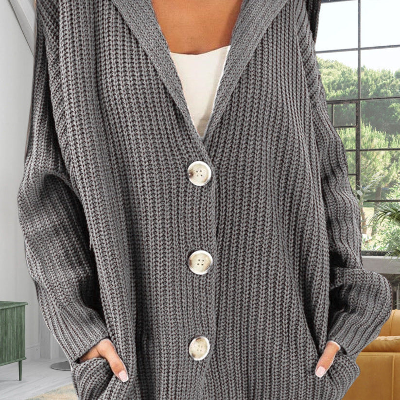 Damestrikcardigan – Oversized pasform – Åben front – Lange ærmer – Uld