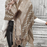 Damekappecardigan – Uldstrik – Oversized pasform – V-hals – Boho frynser