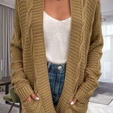 Damecardigan – Oversized pasform – Grov strik – Kabelstrik – Forlommer