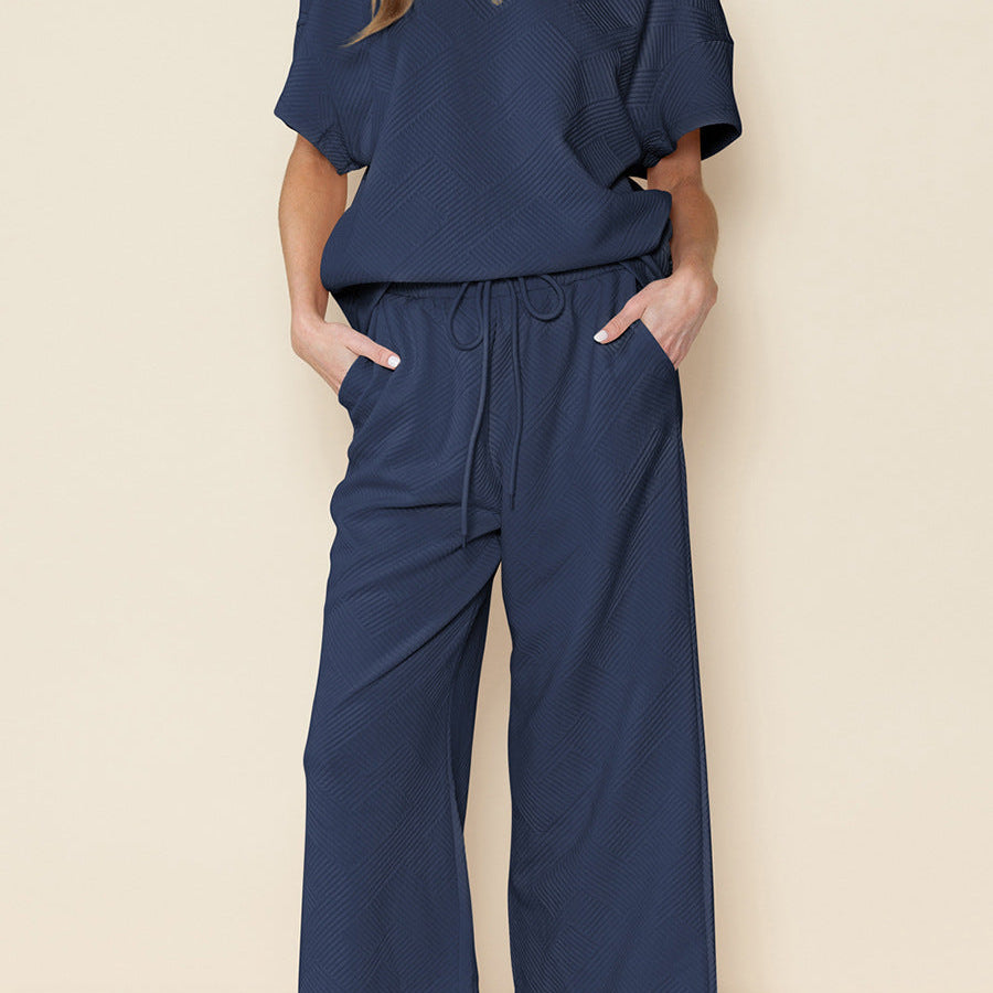 Afslappet dametøj – Let, tekstureret stof – Løs pasform – Justerbar snøre i taljen