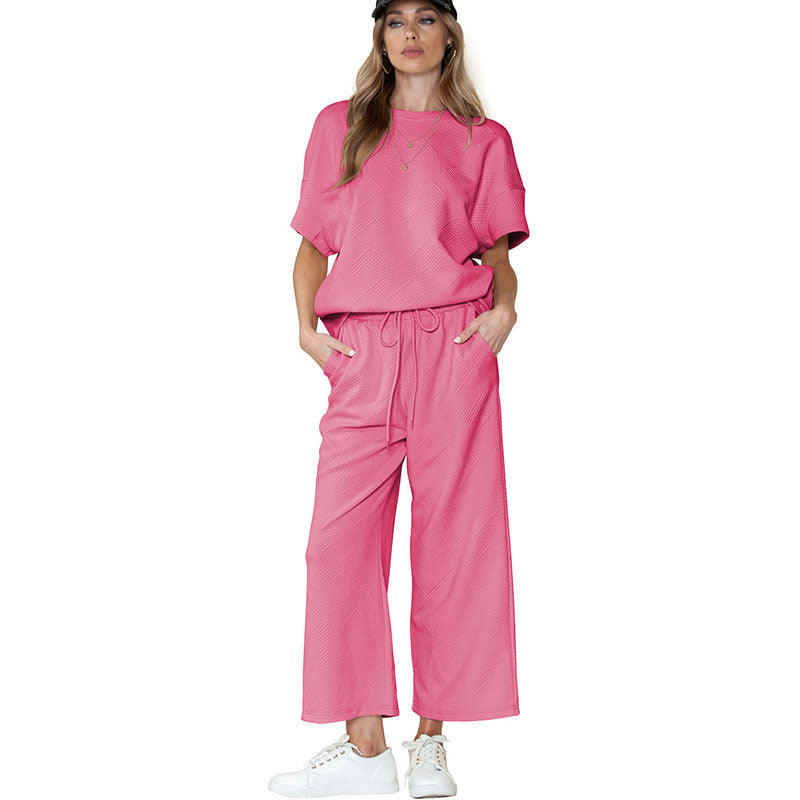 Afslappet dametøj – Let, tekstureret stof – Løs pasform – Justerbar snøre i taljen