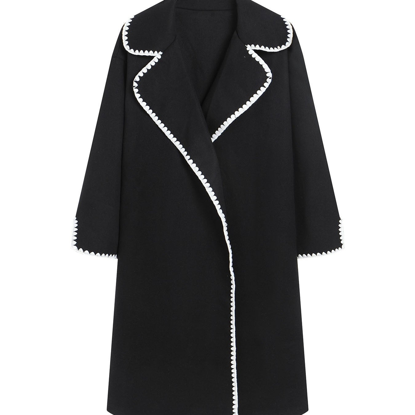 Dame vindjakke – Oversized pasform – Uld – Midt på låret – Skalbroderi